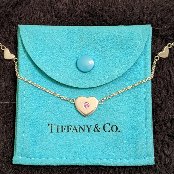 RARE Silver Pink Sapphire Multi Heart Necklace - Picture 1 of 4